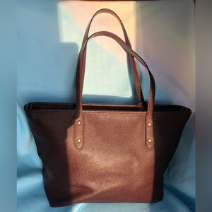 Coach F58846 City Zip Tote Oxblood in Crossgrain Leather